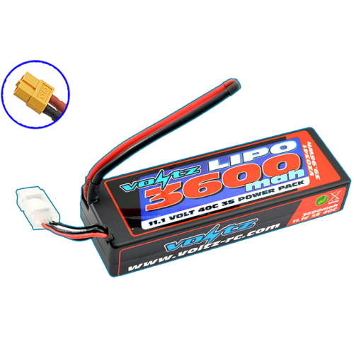 Voltz 3600mah Hardcase 3s 11.1v 40c Lipo Stick Low Pro (2s Size)