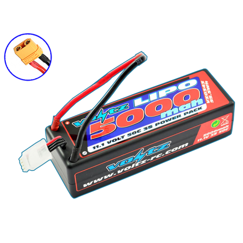 Voltz 5000mah Hard Case 11.1v 50c Lipo Stick Pack XT90