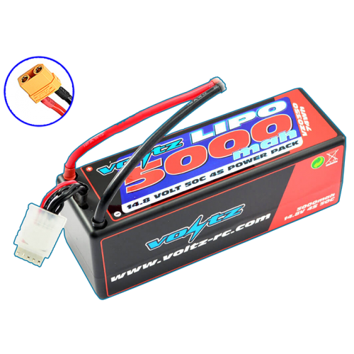 Voltz 5000mah Hard Case 14.8v 50c Lipo Stick Pack XT90