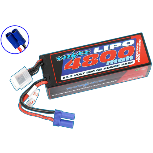 Voltz 4800mah Hard Case 22.2v 50c Lipo Stick Pack EC5