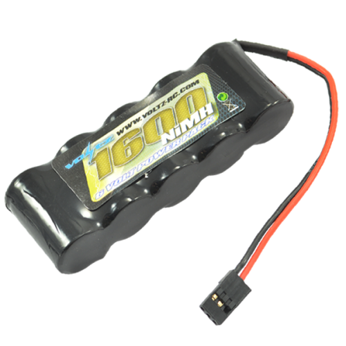 1600mAh 6.0v NiMH Receiver Pack Straight Battery (JR Plug)