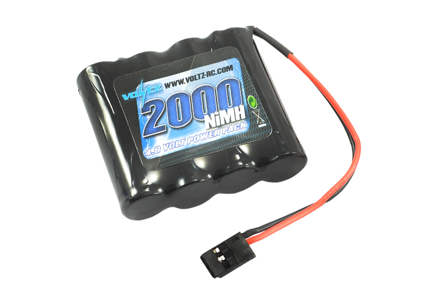 VOLTZ 2000mAh 4.8V NiMH RX STRAIGHT BATTERY w/CONNECTOR