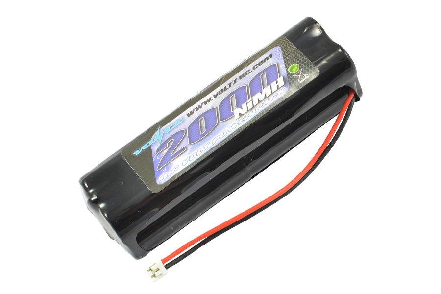 Batterie Voltz 2000mAh 9.6V Square TX – Compatible JR, Spektrum, Etronix – Émetteur RC
