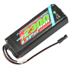 2300mAh 2s 7.4v RX LiPo Straight Battery Pack