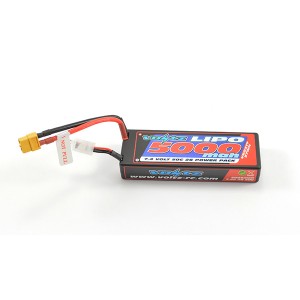 5000mAh 2s 7.4v 50C Hardcase LiPo Stick Pack Battery with XT60 Connector